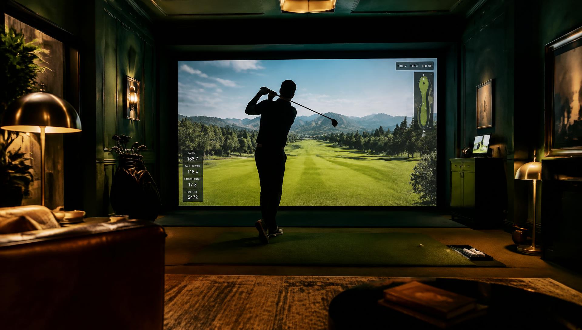 Home golf simulator room
